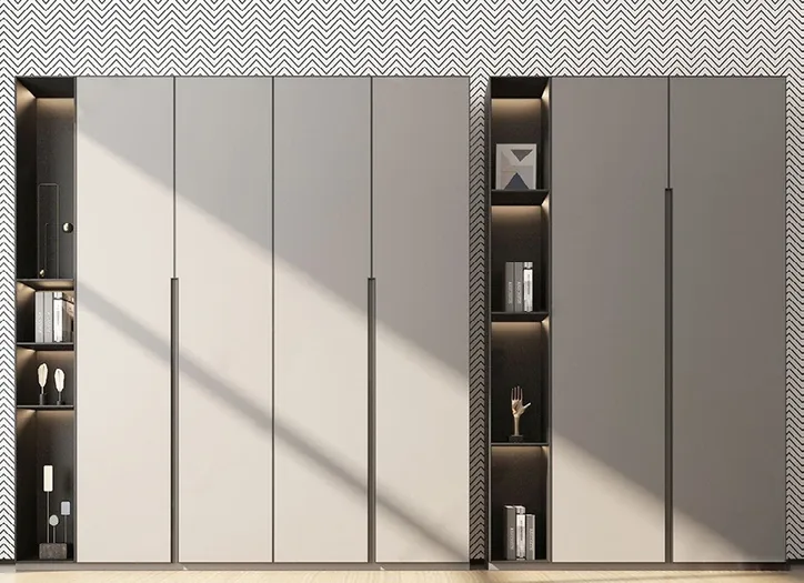 Modern wardrobe design featuring soft-close drawers and hanging rods, Oahu custom installation
