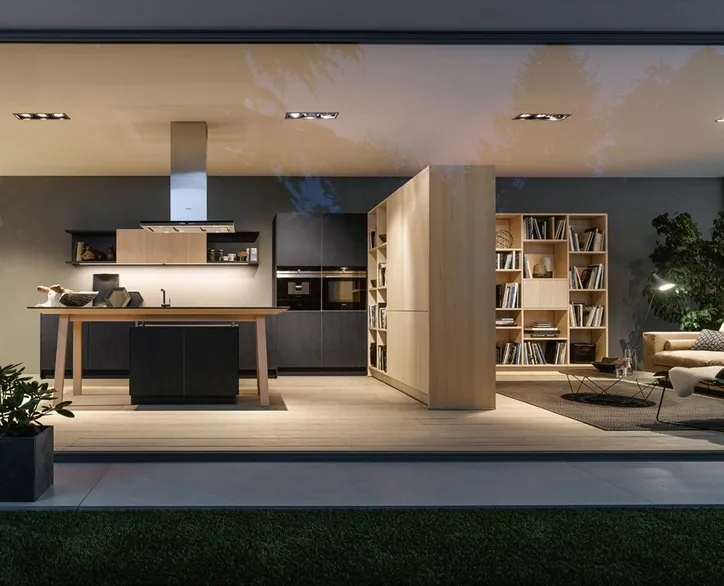 Handleless modern kitchen featuring slab-front cabinetry and under-cabinet LED lighting, Oahu custom installation