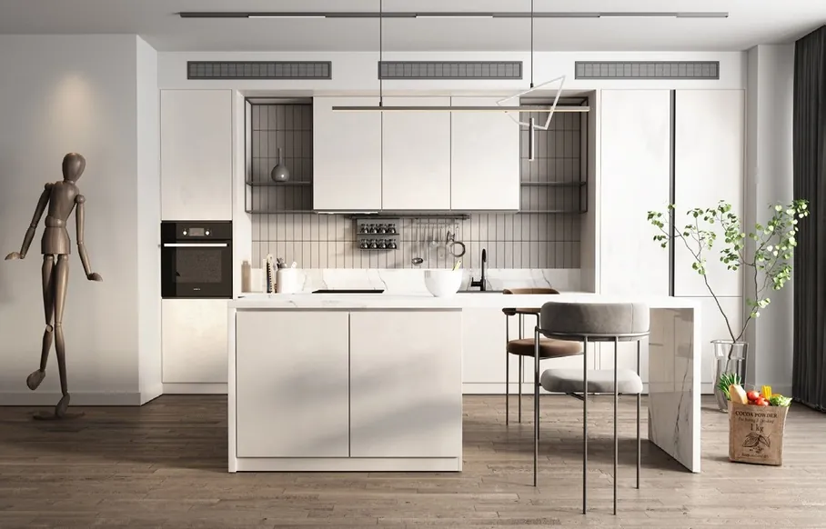 Open-plan kitchen with full-height pantry and panel-ready refrigeration, Hawaii residence