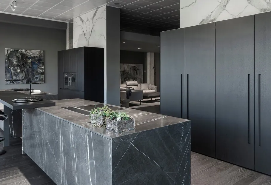 Open-plan kitchen with full-height pantry and panel-ready refrigeration, Hawaii residence