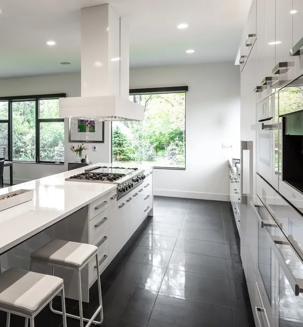 Open-plan kitchen with full-height pantry and panel-ready refrigeration, Hawaii residence