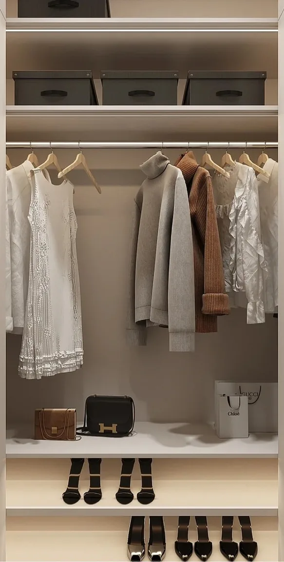 Closet organization system with island and seated dressing area, Hawaii residence
