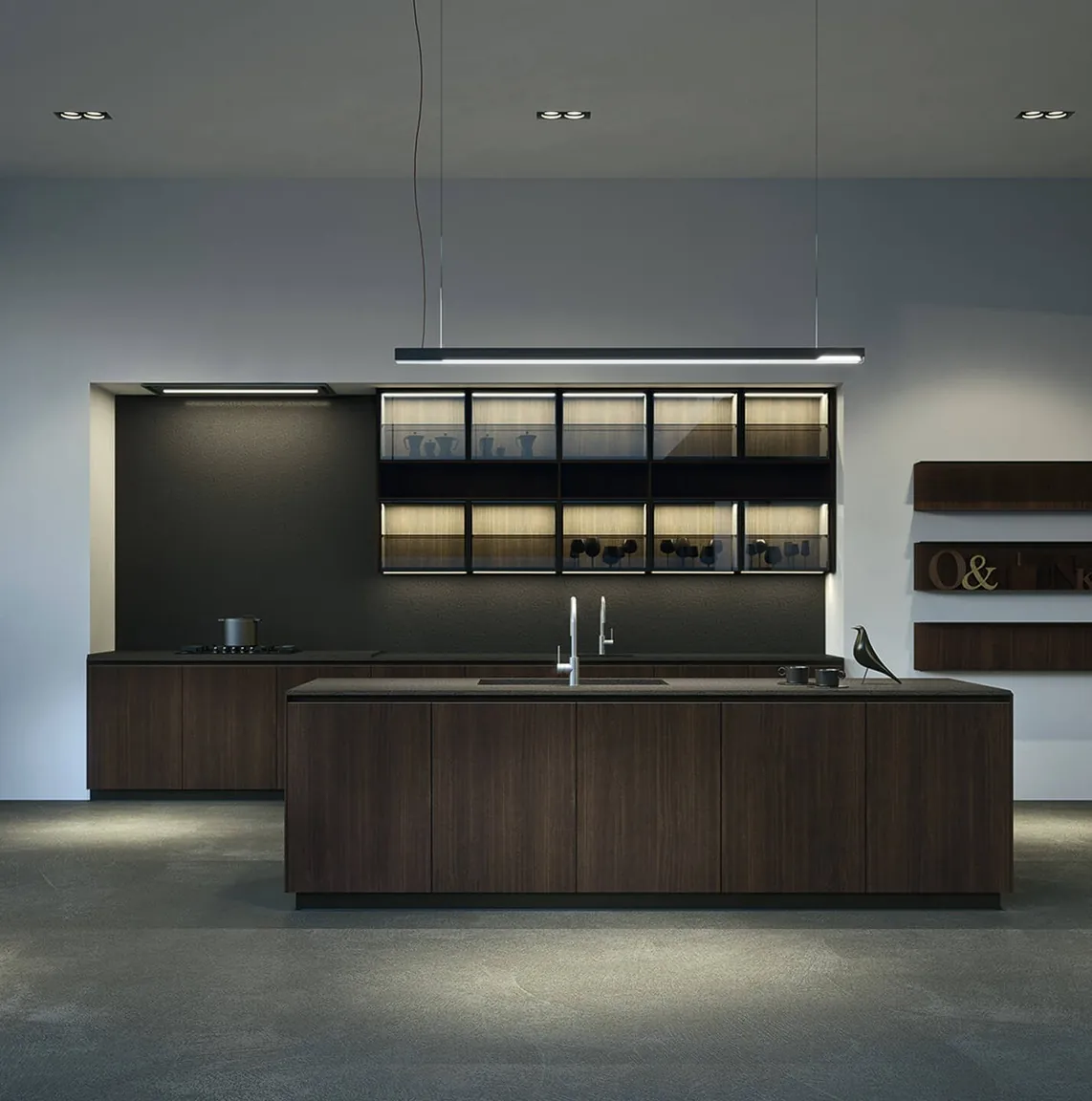 Open-plan kitchen with full-height pantry and panel-ready refrigeration, Hawaii residence