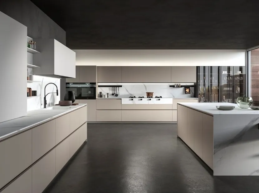 Luxury Oahu kitchen with custom hood, gas cooktop, and prep sink, Honolulu home