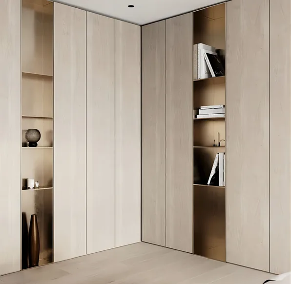 Sliding-door closet system with integrated LED lighting, Hawaii residence
