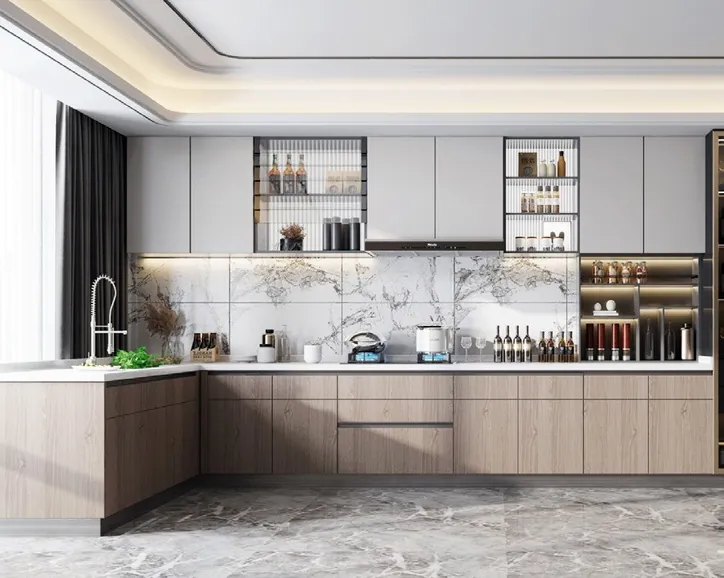 Open-plan kitchen with full-height pantry and panel-ready refrigeration, Hawaii residence
