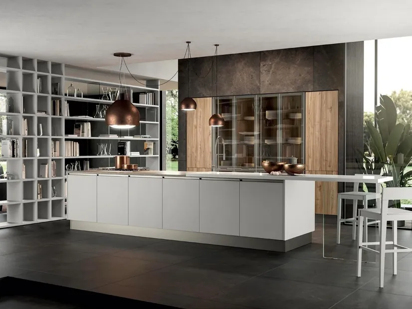 Handleless modern kitchen featuring slab-front cabinetry and under-cabinet LED lighting, Oahu custom installation