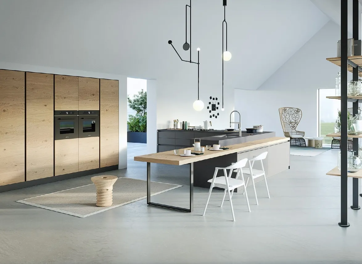Custom kitchen cabinets featuring walnut accents and soft-close drawers, Oahu custom installation