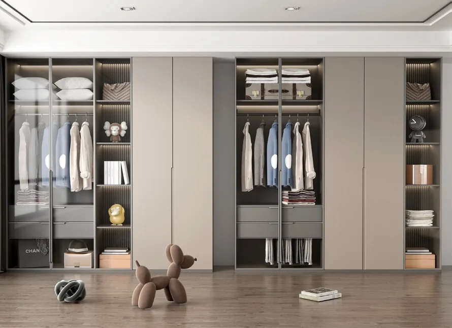 Closet organization system with island and seated dressing area, Hawaii residence
