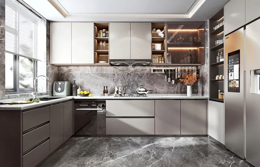 Open-plan kitchen with full-height pantry and panel-ready refrigeration, Hawaii residence