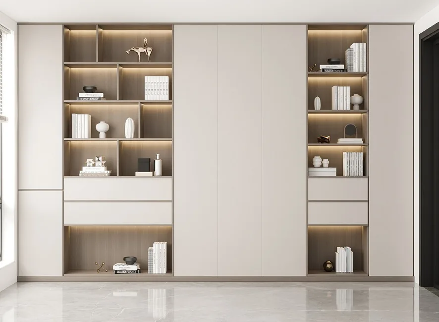Luxury walk-in closet with open shelving and shoe storage, Honolulu home