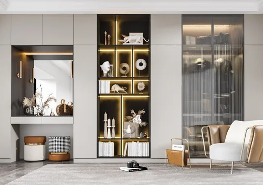 Modern wardrobe design featuring soft-close drawers and hanging rods, Oahu custom installation