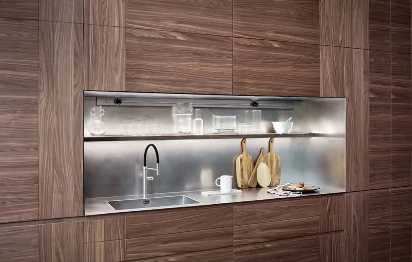 Transitional Hawaii kitchen featuring a marble-look backsplash and integrated dining, Honolulu home